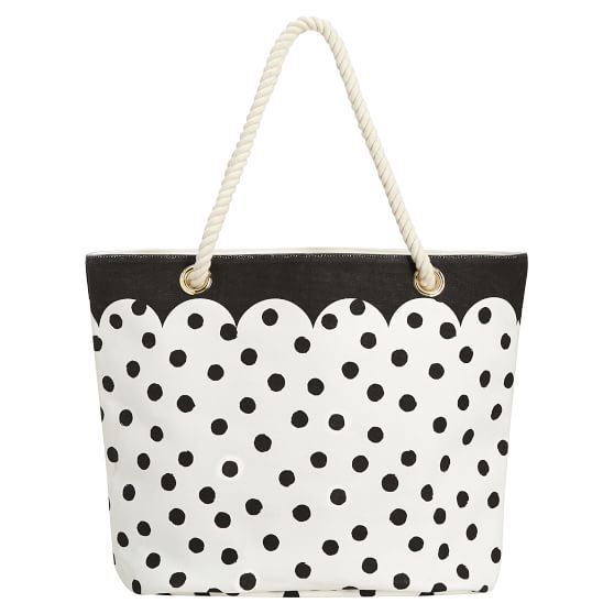 black and white beach bag