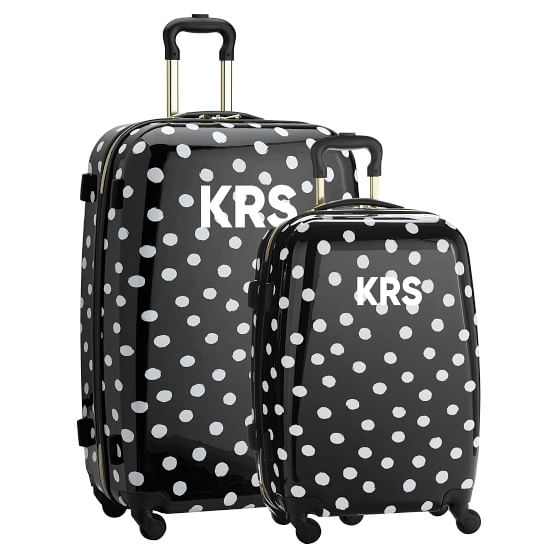 hard shell polka dot luggage