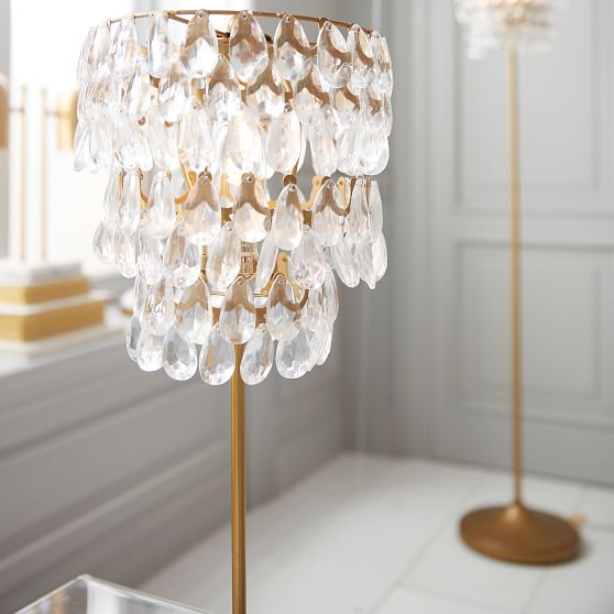 crystal teardrop table lamp
