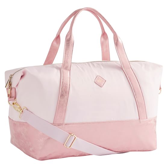 blush pink duffle bag