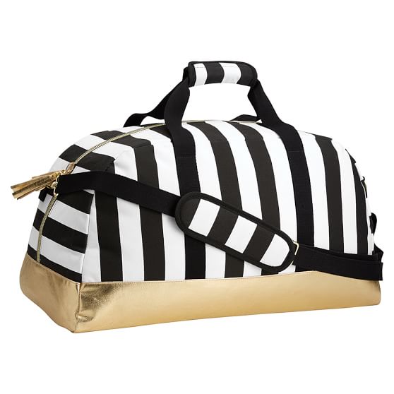 black and white striped bag