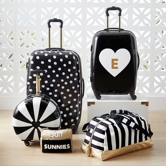 black and gold luggage