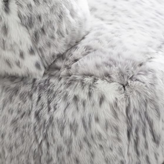 Gray Leopard Faux-Fur Eco Lounge Chair | Pottery Barn Teen