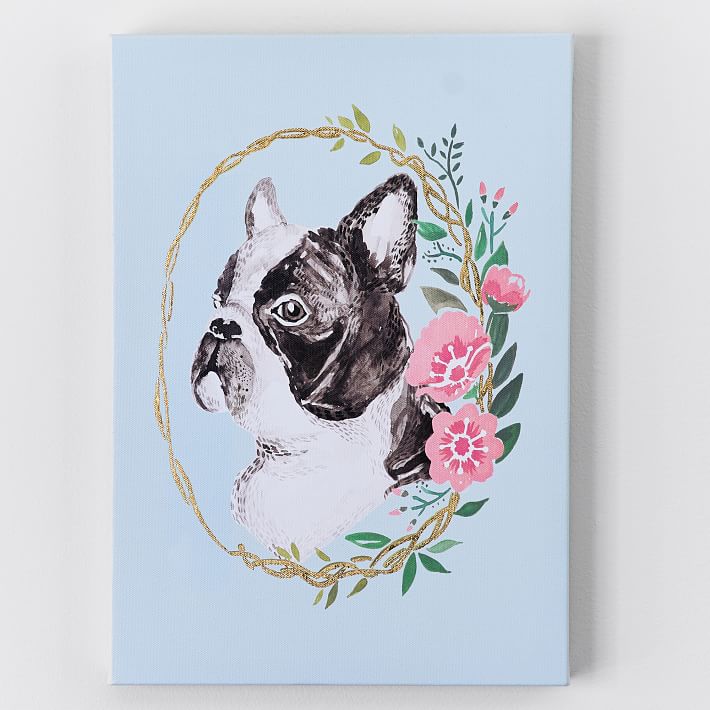 Boston Terrier Stretched Canvas Wall Art 9 75 X13 75 Teen Decor Sale Pottery Barn Teen
