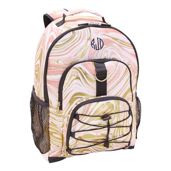 gear up marble blush gold recycled backpacks