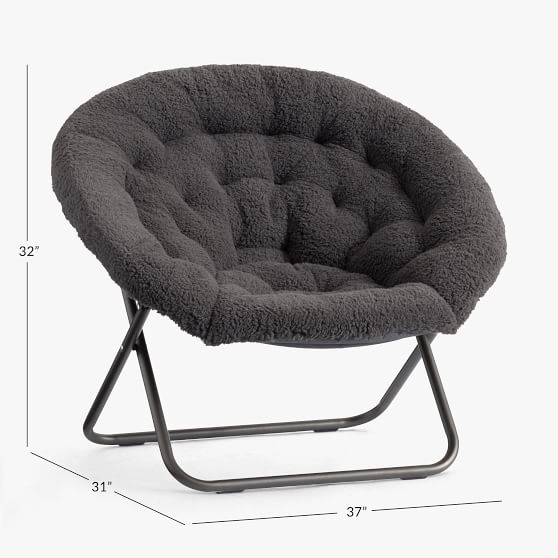 Sherpa Charcoal Hang A Round Chair Pottery Barn Teen