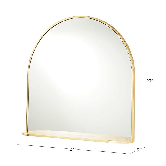 Half Round Decorative Mirror With Ledge, Half Round Mirror With Shelf