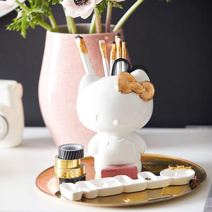 Hello Kitty® Pencil & Brush Holder Desk Accessories Pottery Barn Teen
