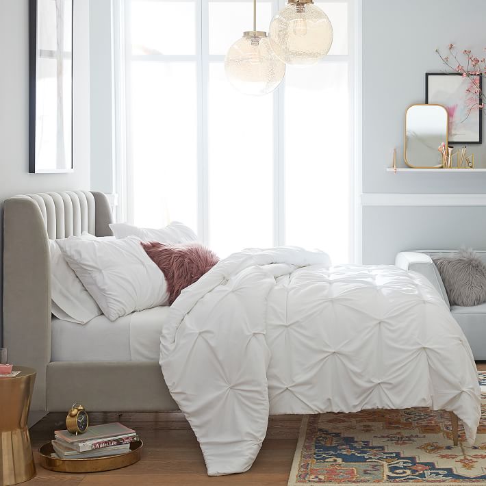 Microfiber Pintuck Twin XL Comforter Pottery Barn Teen