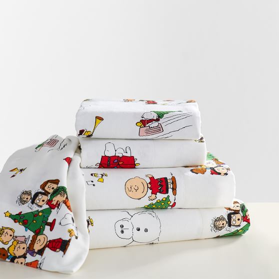 Peanuts Flannel Teen Sheet Set, Snoopy Bedding Queen Size