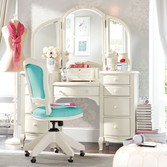 Ooh La Swivel Chair Teen Desk, Pottery Barn Vanity Chair