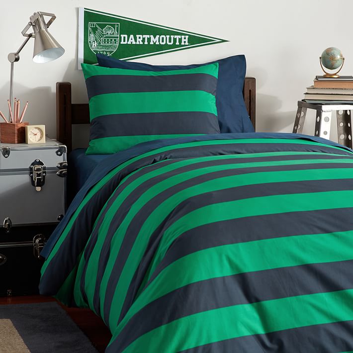 Rugby Stripe Deluxe Value Duvet Set | Dorm Bundle | Pottery Barn Teen