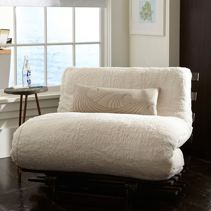 Sherpa Faux-Fur Futon Sofa Teen Sofa Pottery Barn Teen pic