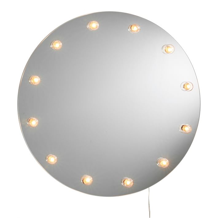 Benefit Round Marquee Mirror Pottery Barn Teen