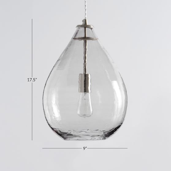 Oversized Light Pool Glass Waterdrop Bedroom Pendant Pottery Barn Teen - Glass Drop Pendant Light