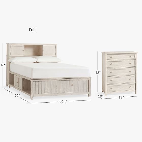 Beadboard Storage Bed 5 Drawer, Queen Bed Frame And Dresser Set