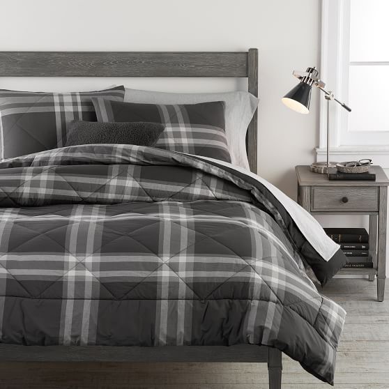 Xander Plaid Twin Xl Comforter, Black And White Bedding Sets Twin Xl