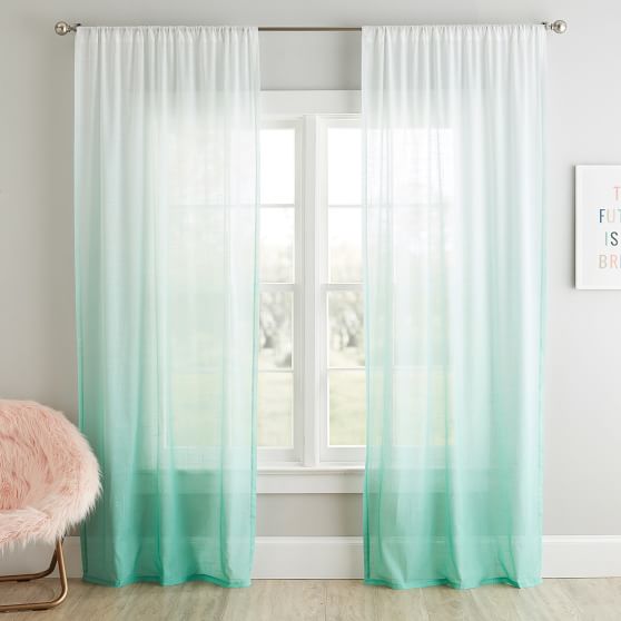 Ombre Sheer Curtain Pottery Barn Teen, Sheer Curtains With Lights