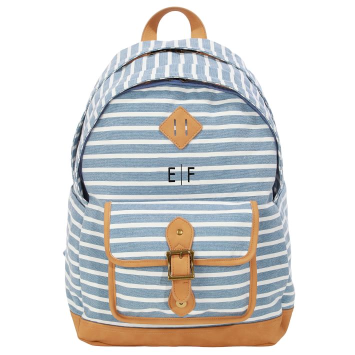 Northfield Light Blue Stripe Recycled Backpacks | Pottery Barn Teen