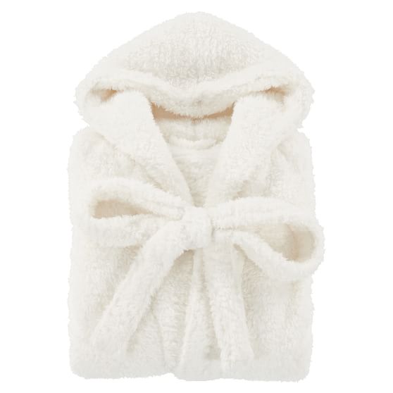 White sherpa robe Clearance