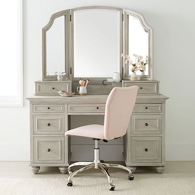 Chelsea Smart Storage Vanity Desk Super, Vanity Mirror With Drawers