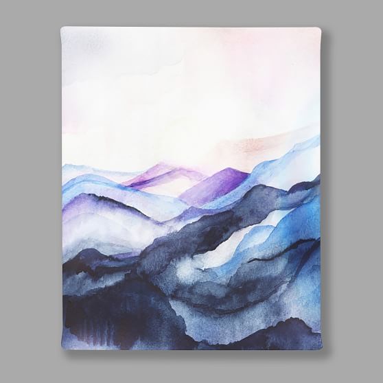 Minted® Waves Watercolor Canvas Art By Jen Merli Schneider | Pottery Barn Teen