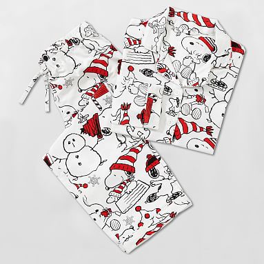 Details about  / Pottery Barn Teen Peanuts Flannel Full Sheet Set New Christmas Snoopy