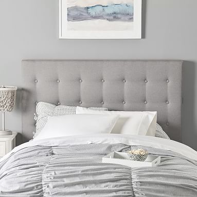 Full Queen Tufted Tech Smart Dorm, Gray Bed Frame Full