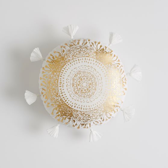 gold round pillow