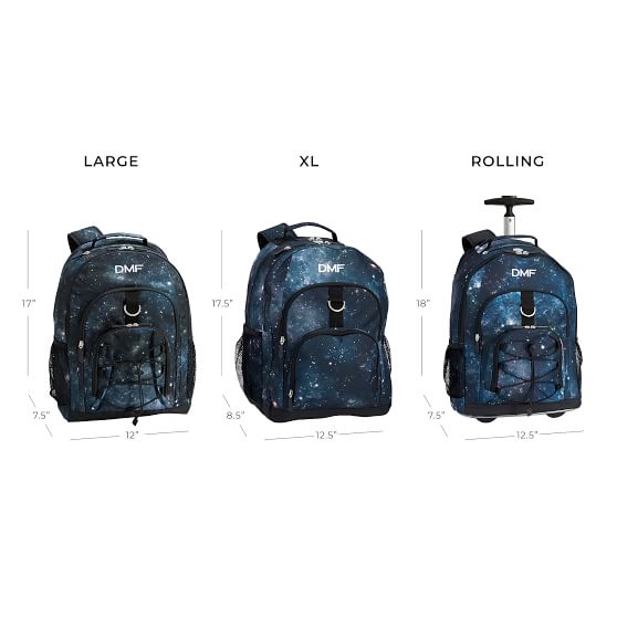 galaxy rolling backpack