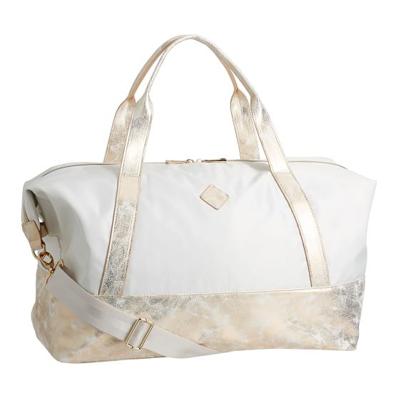gold overnight bag