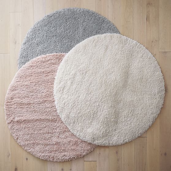 Gray Performance Round Luxe Rug Teen Pottery Barn Gray Performance Round Luxe Rug, Gray Round Rug
