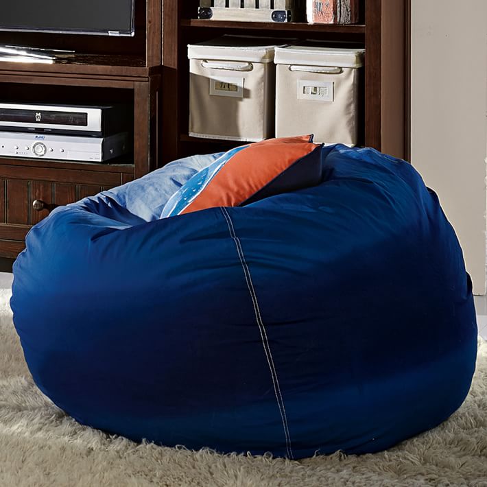 Navy DipDye Twill Bean Bag Chair Pottery Barn Teen