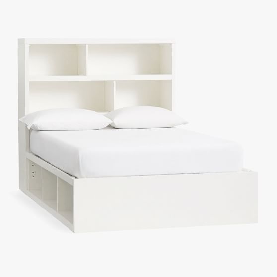 Cubby Teen Bed Storage Headboard Set, Full Bed Storage Headboard