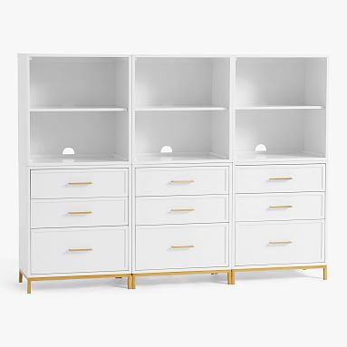 Blaire Triple Tall Bookcase With, Using A Bookshelf As Dresser
