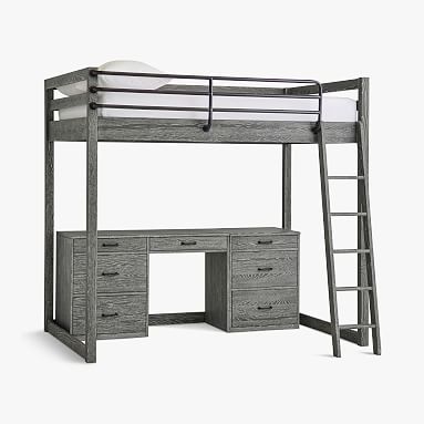 Waverly Loft Bed With Desk Storage, Loft Bed Frame With Desk And Storage