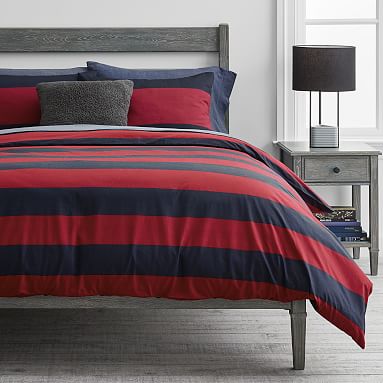 Bold Rugby Stripe Boy S Duvet Cover, Red Twin Bed Sheet Sets For Boy