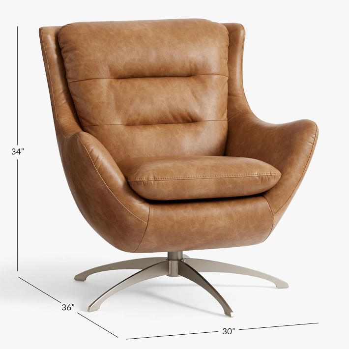 Vegan Leather Caramel Lennon Lounge Chair Pottery Barn Teen