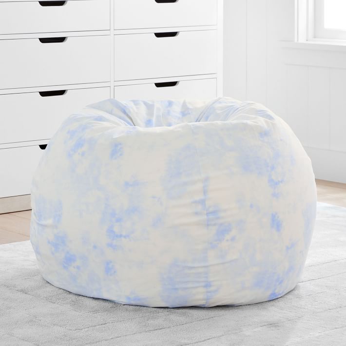 Easy Breezy Blue Tie Dye Bean Bag Chair, Pastel Tie Dye Bean Bag Chair Patterns