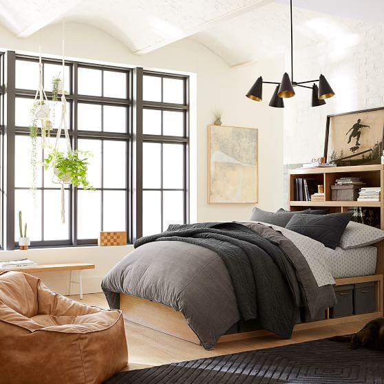 pottery barn leather bean bolsa chair