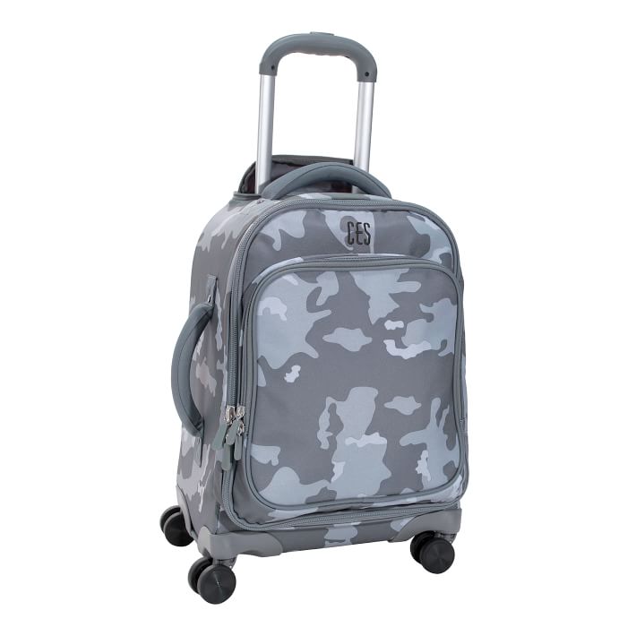 JetSet Grey Camo Recycled Carryon Luggage Pottery Barn Teen