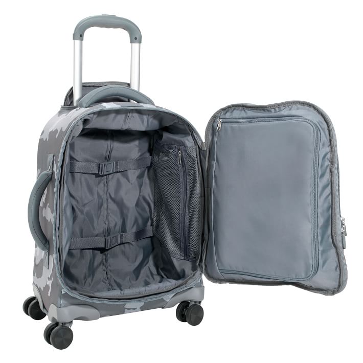 JetSet Grey Camo Recycled Carryon Luggage Pottery Barn Teen