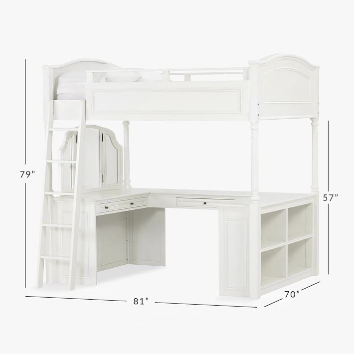 Chelsea Vanity Loft Bed Pottery Barn Teen, Twin Loft Bed With Desk And Storage Pottery Barn