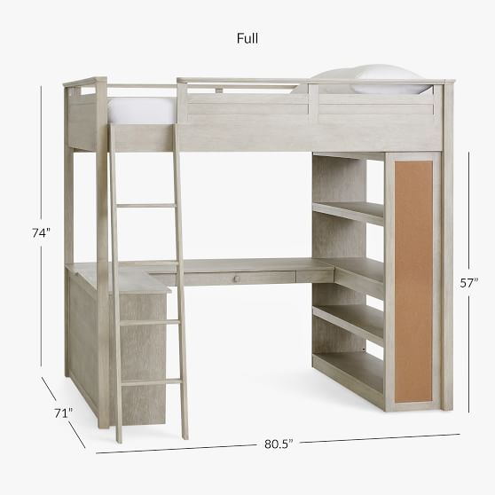 Sleep Study Loft Bed Pottery Barn Teen, How To Build A Full Size Loft Bed With Desk