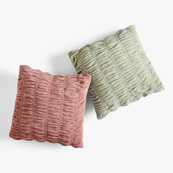 Ruched Chenille Pillow