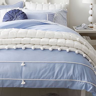 blue tassel duvet cover