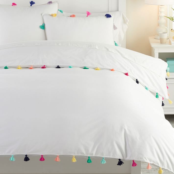 pottery barn tassel bedding