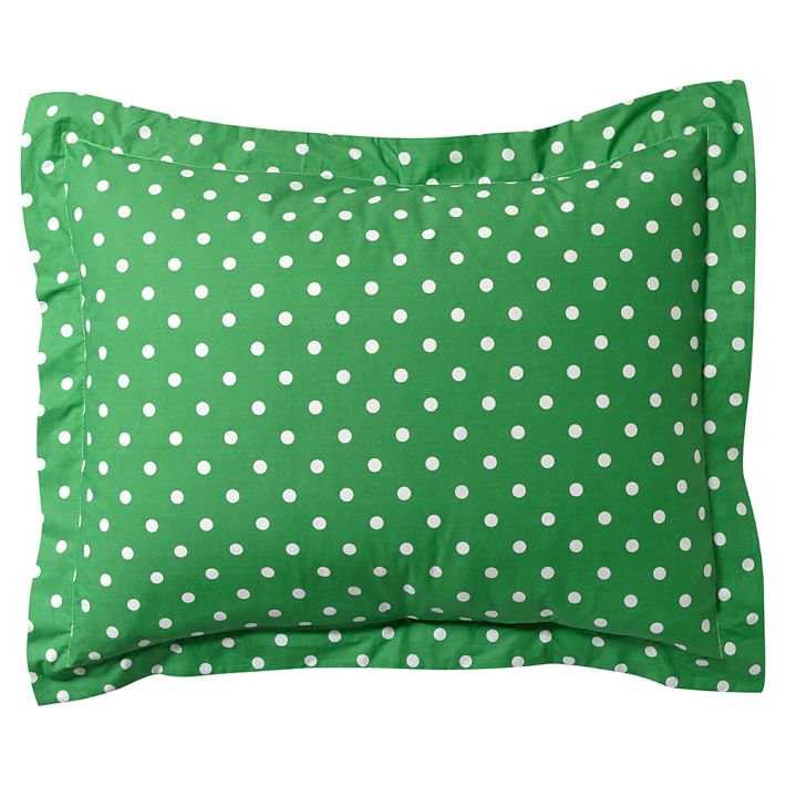 Pottery Barn Teen Dottie Pool Green Set Of Two Standard Pillow Cases NWT 