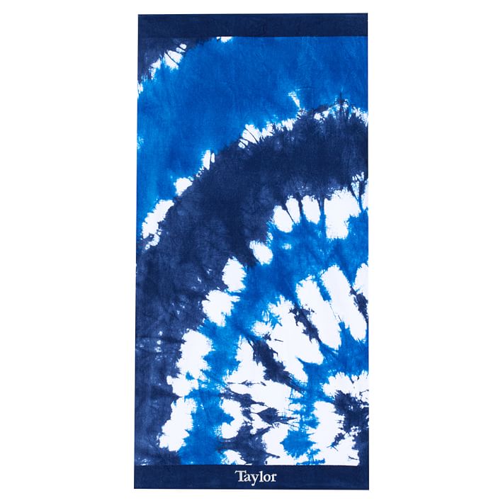Tie Dye Burst Beach Towel, Blue
