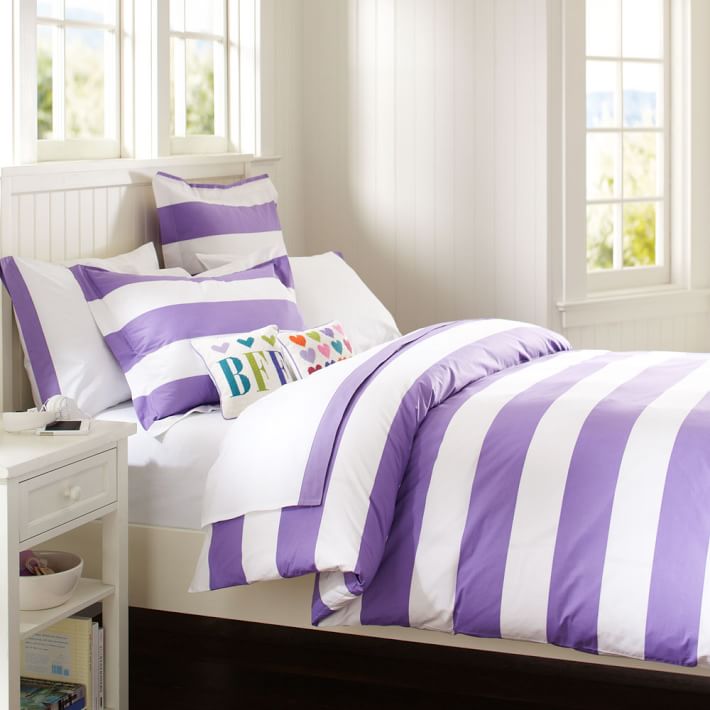 purple stripe duvet set